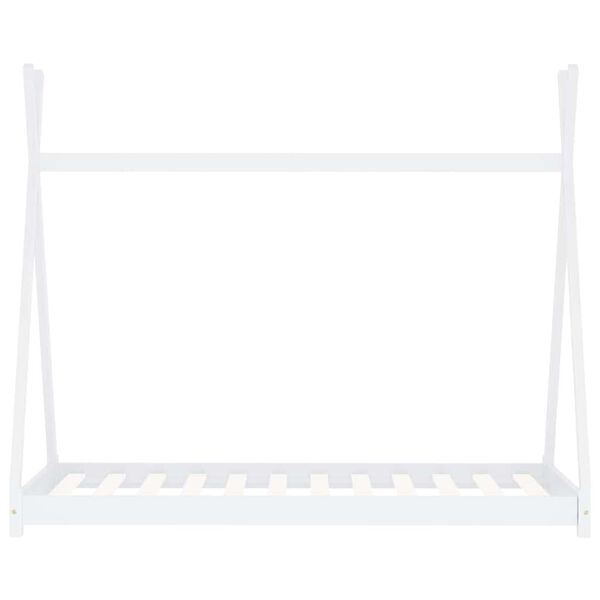 vidaXL Kinder-Bettgestell Weiß Massivholz Kiefer 70 x 140 cm