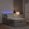 vidaXL Ottoman-Bett mit Matratze & LEDs Taupe 90x190 cm Stoff