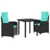 vidaXL Sofa-Tischset 3 pcs PE Rattan und pulverbeschichteter Stahl