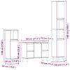 vidaXL Badezimmerm&ouml;bel-Set Wandmontiert 3 pcs Schwarz Eichen-Optik