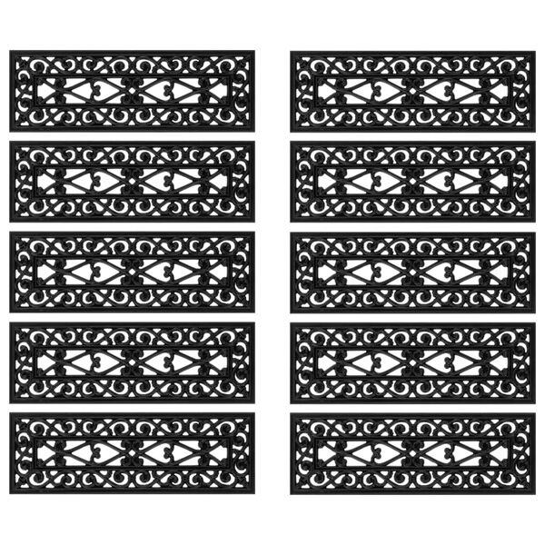 vidaXL Stufenmatten 10 Stk. 25x75 cm Gummi