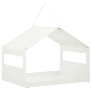 vidaXL H&auml;ngendes Vogelfutterhaus Stahl Wei&szlig; 30 x 23 x 23 cm