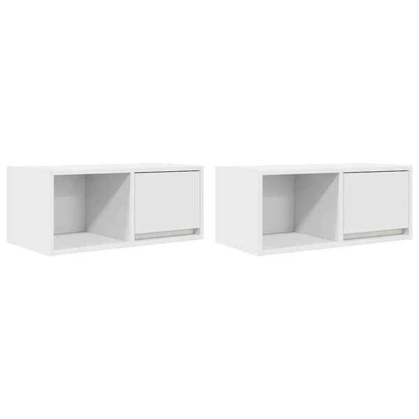 vidaXL TV-Schr&auml;nke 2 Stk. Wei&szlig; 60x31x25,5 cm Holzwerkstoff