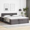 vidaXL Ottoman-Bett mit Matratze Grau 160x200 cm Kunstleder