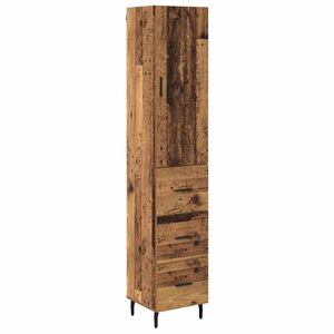 vidaXL Highboard Altholz 34,5 x 34 x 180 cm Holzwerkstoff