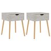 vidaXL Nachttische 2 Stk. Betongrau 40x40x56 cm Holzwerkstoff
