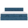vidaXL Ottoman-Bett mit Matratzen & LED Dunkelblau 200x200 cm Samt