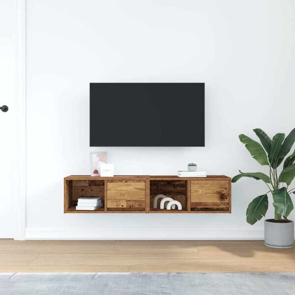 vidaXL TV-Schränke 2 Stk. Altholz-Optik 60x31x25,5 cm Holzwerkstoff