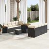 vidaXL Garten-Sofa-Set mit Kissen mit Speicher Schwarz Poly Rattan