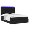vidaXL Ottoman-Bett mit Matratze & LEDs Schwarz 140x190 cm Stoff