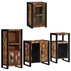 vidaXL Badezimmerm&ouml;bel-Set 4 stk. Mehrfarbig 55 x 35 x 60 cm