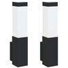 vidaXL Au&szlig;enwandleuchte 2 pcs Schwarz 10,5 x 6 x 33 cm