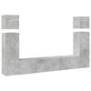 vidaXL 8-tlg. TV-Schrank-Set Betongrau Holzwerkstoff