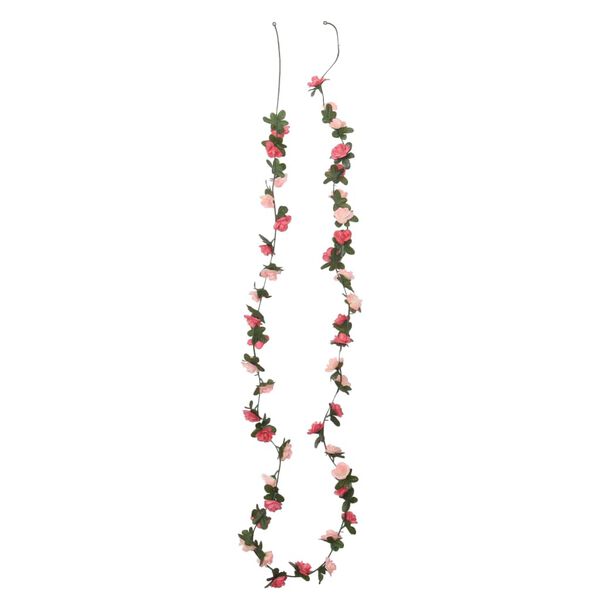 vidaXL Weihnachtskr&auml;nze Blumen 6 Stk. Rosenrot 240 cm