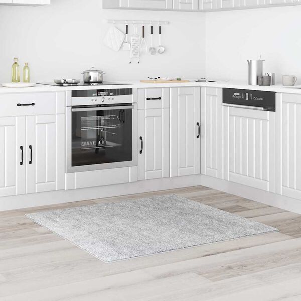 vidaXL Anti-Rutsch Shaggy Teppich Grau 120 x 120 cm PP