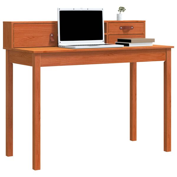 vidaXL Schreibtisch Wachsbraun 110 x 50 x 93 cm Massives Kiefernholz