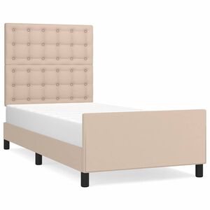 vidaXL Bettgestell mit Kopfteil Cappuccino-Braun 80x200 cm Kunstleder