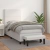 vidaXL Boxspringbett mit Matratze Wei&szlig; 80x200 cm Kunstleder
