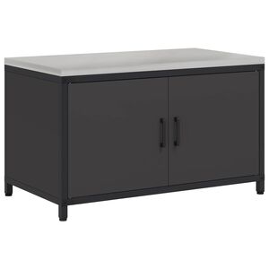 vidaXL K&uuml;chenaufbewahrungsschrank HATTEM Schwarz 90 x 50 x 53 cm Stahl