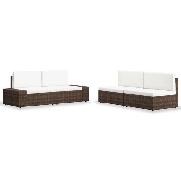 vidaXL 4-tlg. Garten-Lounge-Set Poly Rattan Braun