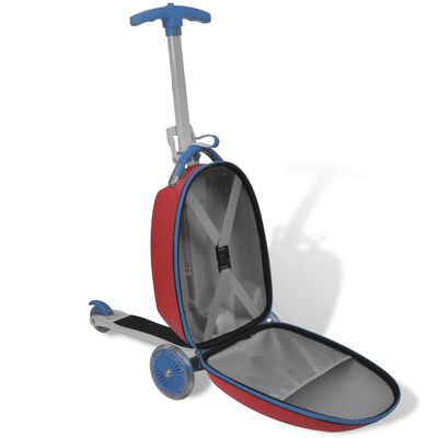 vidaXL Roller mit Trolley-Koffer für Kinder Rot