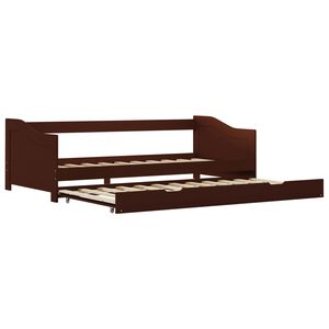 vidaXL Ausziehsofa Bettgestell Dunkelbraun Kiefernholz 90&times;200 cm