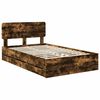 vidaXL Bettrahmen Ger&auml;ucherte Eiche 135 x 190 cm Holzwerkstoff