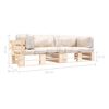 vidaXL 2-tlg. Outdoor-Sofa-Set Paletten Kissen Sandfarben Kiefernholz
