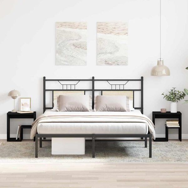 vidaXL Nachttisch 2 pcs Schwarz Eichen-Optik 40 x 30 x 40 cm