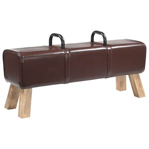vidaXL Bank Dunkelbraun 110 x 30 x 45 cm Echtes Leder