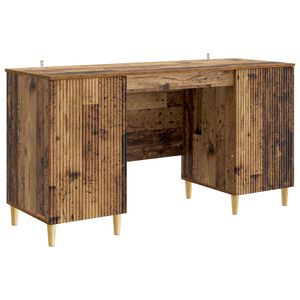 vidaXL Schreibtisch mit Regal Altholz 142,5 x 50 x 75 cm Holzwerkstoff