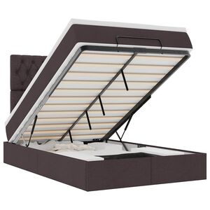 vidaXL Ottoman-Bett mit Matratze Dunkelbraun 120x190 cm Stoff