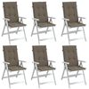 vidaXL Hochlehner-Auflagen 6 Stk. Melange Taupe 120x50x4 cm Stoff
