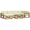 vidaXL Outdoor-Sofagarnitur mit Kissen 7 pcs Natur und Creme