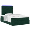 vidaXL Ottoman-Bett mit Matratzen & LEDs Dunkelgr&uuml;n 120x190 cm Samt