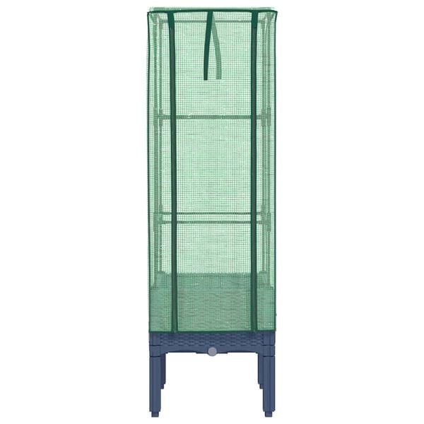 vidaXL Hochbeet mit Gew&auml;chshaus-Aufsatz Rattan-Optik 40x40x140 cm