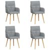 vidaXL Esszimmerst&uuml;hle 4 Stk. Stoff Hellgrau 60 x 56 x 96 cm