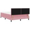 vidaXL LED Boxspringbett mit Matratze mit LED Rosa 160 x 200 cm Samt
