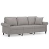 vidaXL 3-Sitzer-Sofa mit Kissen Hellgrau 180 cm Stoff