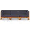 vidaXL 3-tlg. Garten-Lounge-Set mit Kissen Akazie Massivholz