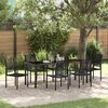 vidaXL Garten Essgruppe 7 pcs Schwarz Pulverbeschichteter Stahl