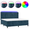 vidaXL Boxspringbett mit Matratze & LED Dunkelblau 200x200 cm Samt