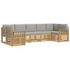 vidaXL Outdoor-Sofagarnitur 6 stk. Wei&szlig; und Hellgrau Polyester