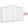 vidaXL Gabionen mit Hochbogen 30Stk. 200x50x120/140cm Verzinktes Eisen