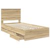 vidaXL Bettrahmen Sonoma-Eiche 100 x 200 cm Ingenieurs Holz