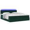 vidaXL Ottoman-Bett mit Matratzen & LEDs Dunkelgr&uuml;n 200x200 cm Samt
