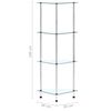 vidaXL Regal mit 4 Ablagen Transparent 30x30x100 cm Hartglas