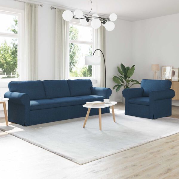 vidaXL Sofa 2 pcs Blau Gesamtabmessungen: 245 x 82 x 80 cm (B x T x H)