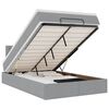 vidaXL Ottoman-Bett mit Matratze & LEDs Hellgrau 120x200 cm Stoff