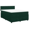 vidaXL Boxspringbett mit Matratze Dunkelgr&uuml;n 160x200 cm Samt